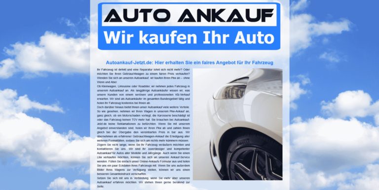 Verkaufen Sie Heute Ihr Alten Auto in Cuxhaven zum Besten Preis