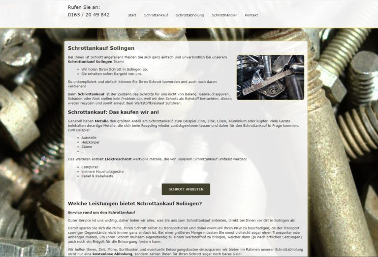 Schrottankauf Solingen – wertvolles Altmetall verkaufen