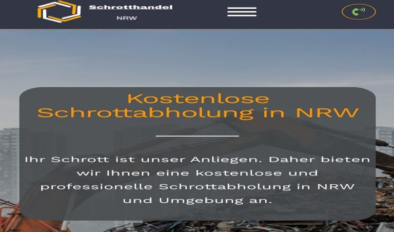 Die Schrottabholung NRW ist vollkommen unkompliziert. Wir holen den Schrott von Ihnen sofort ab