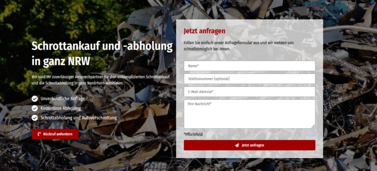Schrottabholung-NRW24.de: Profis in Aachen für kostenlose Altmetallabholung